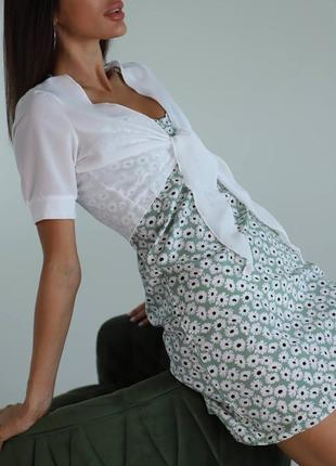 Плаття (сарафан) плюс блуза як накидка з квітковим принтом7 фото