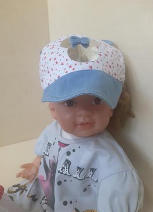 Летняя шапочка панама кепка для девочки от 6 месяцев до1,5 года3 фото