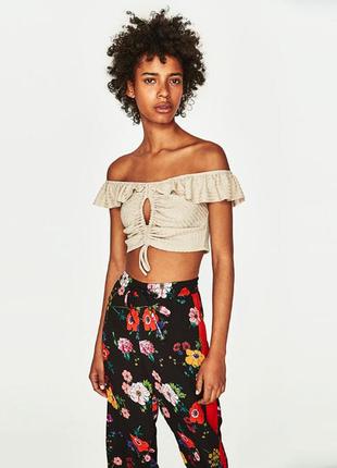 Топ в рубчик zara