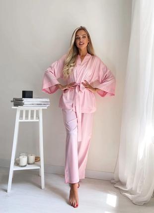 Пижамный костюм женский комплект для сна со штанами