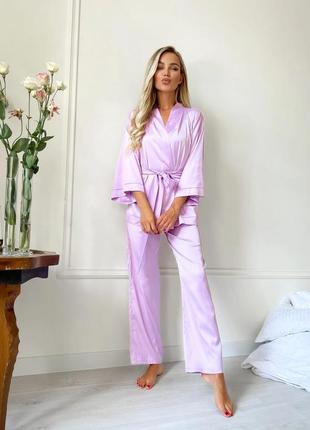 Пижамный комплект женский костюм для сна с штанами