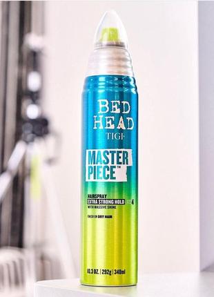 Лак для волосся середньої фіксації з інтенсивним блиском tigi bed head masterpiece hairspray