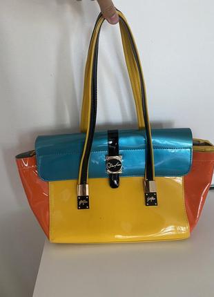 Красива сумка різнобарвна эколак поліуретан1 фото