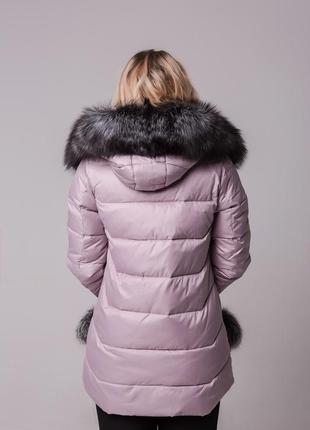 Зимова жіноча куртка з натуральним хутром chanevia 81701 розмір xl2 фото