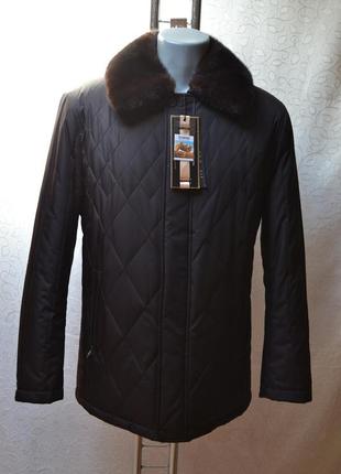 Зимняя мужская куртка losscidi на верблюжьей шерсти с норкой 48 размер