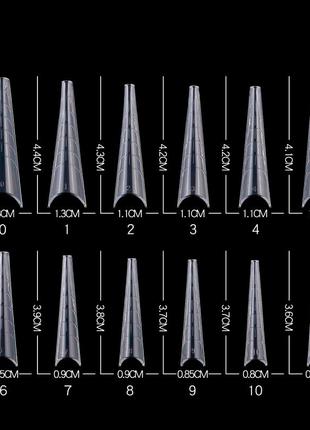 Верхние формы стилет, овал, миндаль, балерина, квадрат для наращивания ногтей полигелем - типсы5 фото