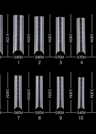 Верхние формы стилет, овал, миндаль, балерина, квадрат для наращивания ногтей полигелем - типсы6 фото