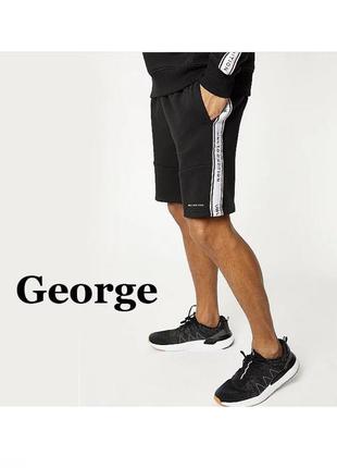 Черные шорты из джерси с тесьмой по бокам george