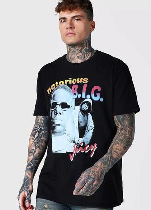 Футболка boohoo oversized biggie juicy license