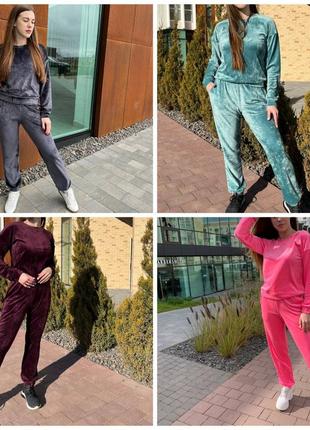 Натуральний велюровий спортивний/прогулочний костюм кофта і штани s-l