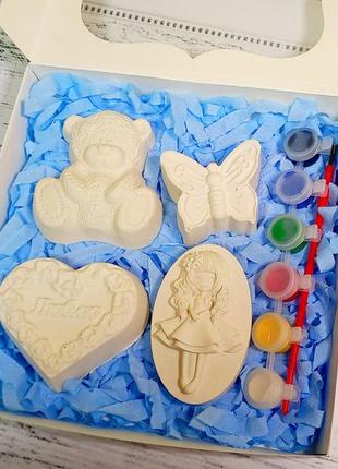 Набір гіпсових фігурок з фарбами, набір для творчості