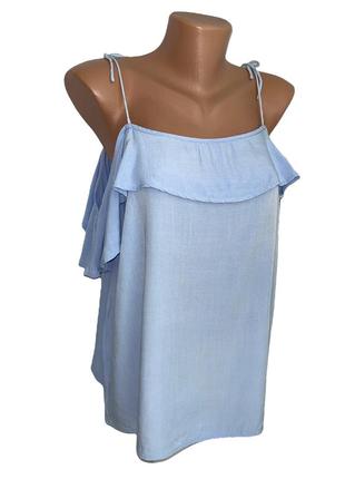 Блуза за бретелях з рюшами прямого крою new look