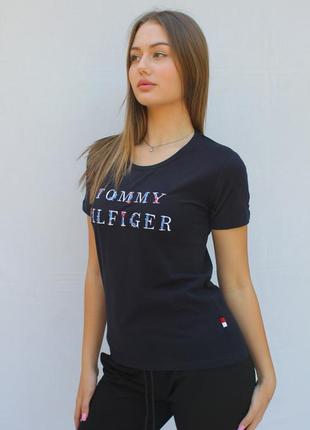 Футболка женская tommy hilfiger kb 2881 dark blue s2 фото