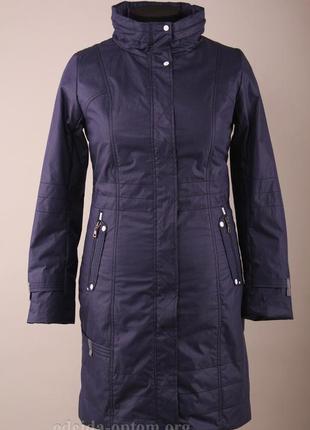 Жіноча демісезонна довга куртка плащ великих розмірів mishele 48, 56 розмір осінь весна