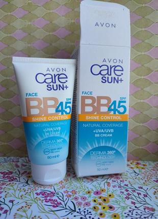 Avon care sun+ shine control sun cream вв spf 45 сонцезахисний матувальний крем1 фото
