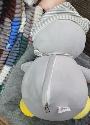 М'яка іграшка-подушка пінгвін і плед. подарунок дитині.3 фото