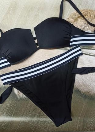 Роздільний купальник без кісточок анжеліка балконет спортивний купальник завищені плавки