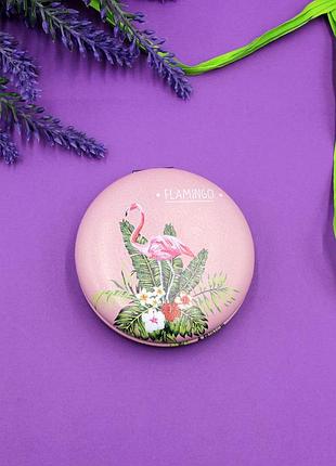 Круглое карманное зеркало женское/детское, косметическое зеркало фламинго4 фото