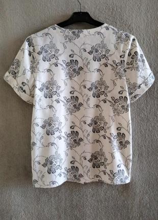 Next. льняная блуза в цветочный принт. р-р s,m.3 фото