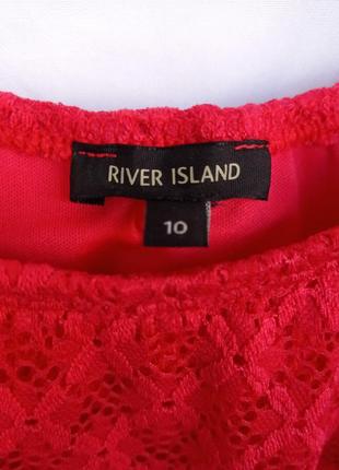 Червоний ажурний літній топ river island,  розмір s3 фото