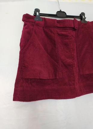 Бордовая вельветовая мини юбка asos5 фото