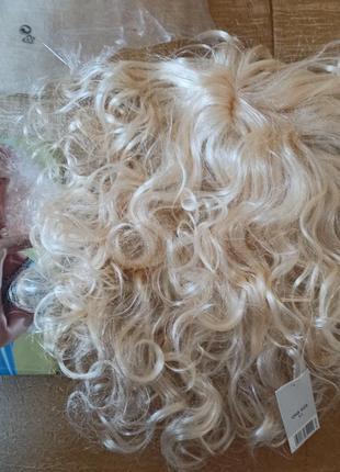 Кучерявий парик блонд карнавальний парик2 фото