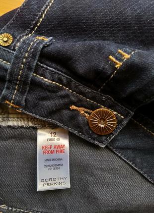 Модная джинсовая стрейтчевая мини юбка рваный край dorothy perkins5 фото