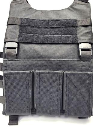 Розвантажувальний жилет тактичний з подсумком під 3 магазину всу (зсу) 20221901 7049 чорний