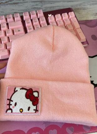 Шапка біні hello kitty панк