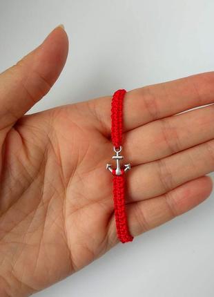 Браслет на руку червона нитка якір