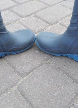 Резинові чоботи теплі.  гумові чоботи сині для хлопчика утеплені7 фото