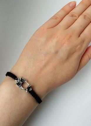 Браслет на руку чорний сова