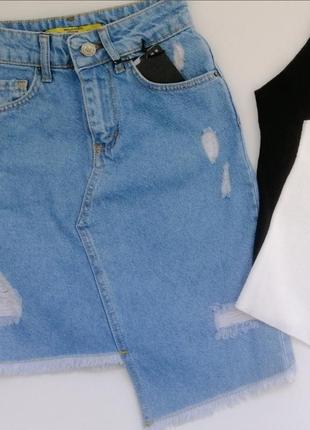 Спідниця джинсова юбка джинсовая3 фото