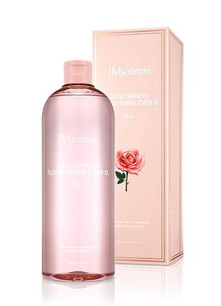 Тонер с экстрактом дамасской розы jmsolution glow luminous flower firming toner xl 600 мл