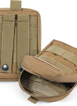 Тактический компактный водонепроницаемый подсумок gogoku, цвет койот
