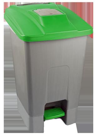 Бак для мусора с педалью planet 100 л серо-зеленый
