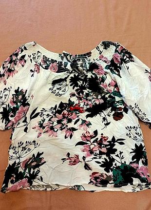 Стильная кофта блузка принт цветы блуза распродажа