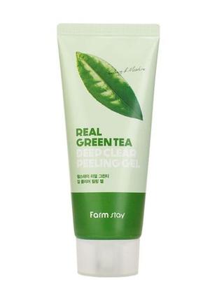 Пілінг-гель з екстрактом зеленого чаю farmstay green tea real deep clear peeling gel 100 ml