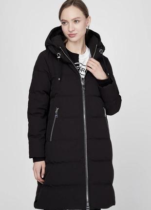 Пальто dkny, зимнее пальто dkny, женская черная куртка puffer dkny m dl0md1241 фото