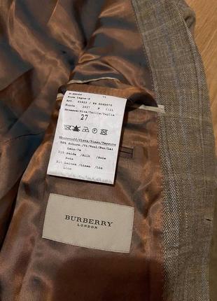 Burberry красивый пиджак/блейзер в клетку шёлк лён6 фото