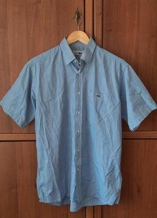 Винтажная мужская рубашка с коротким рукавом lacoste vintage
