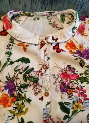 Стильна блуза в квітковий прінт для дівчинки 6-7 років2 фото