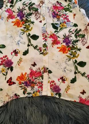 Стильна блуза в квітковий прінт для дівчинки 6-7 років3 фото