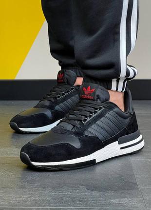 Чоловічі повсякденні чорно-білі кросівки adidas zx500 rm🆕 адідас зх 500