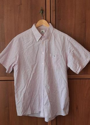 Винтажная мужская рубашка с коротким рукавом lacoste vintage1 фото