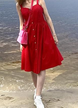 Сукня літня червоного кольору платье летнее красное