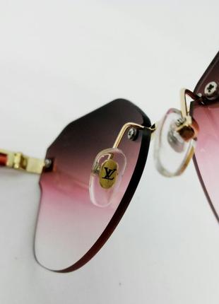 Louis vuitton стильні жіночі сонцезахисні окуляри бордово-рожевий градієнт безоправные8 фото