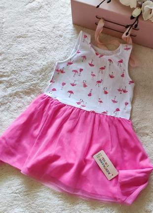 Чудова трикотажна рожева сукня для дівчинки з шифоновою спідничкою