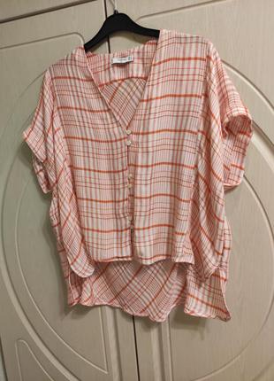 Гарна стильна блуза рубашка оверсайз р.48-50-52/м2 фото