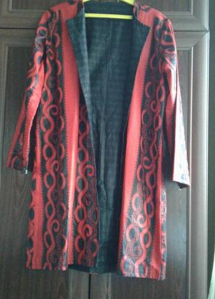 Авторское двустороннее пальто-кимоно ,летний плащ от rama diaw (сенегал)